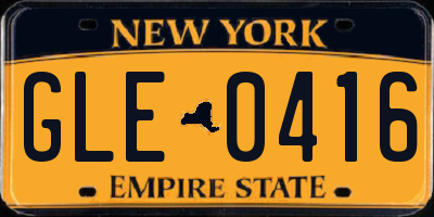 NY license plate GLE0416
