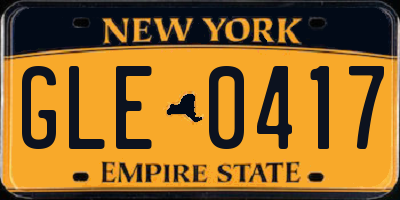 NY license plate GLE0417