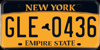 NY license plate GLE0436