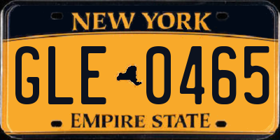 NY license plate GLE0465