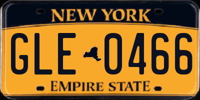 NY license plate GLE0466