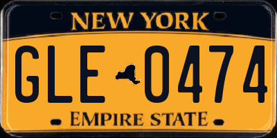 NY license plate GLE0474