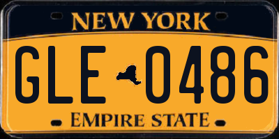NY license plate GLE0486