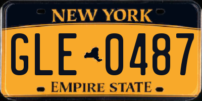 NY license plate GLE0487
