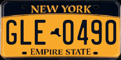 NY license plate GLE0490