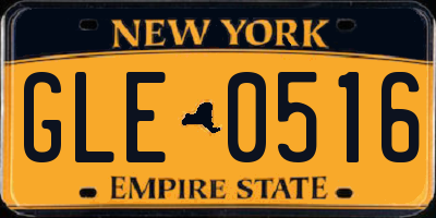 NY license plate GLE0516