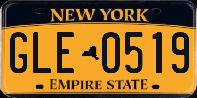 NY license plate GLE0519