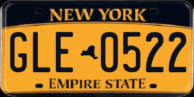 NY license plate GLE0522