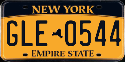 NY license plate GLE0544