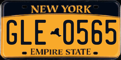 NY license plate GLE0565