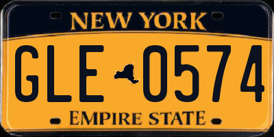 NY license plate GLE0574