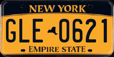 NY license plate GLE0621