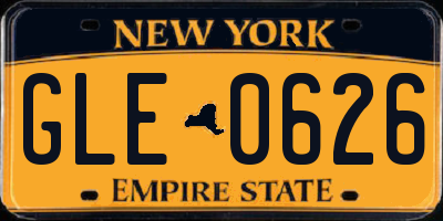 NY license plate GLE0626