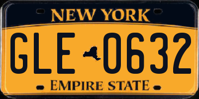 NY license plate GLE0632