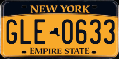 NY license plate GLE0633