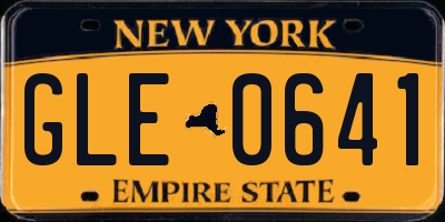 NY license plate GLE0641