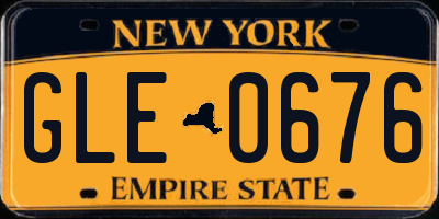 NY license plate GLE0676