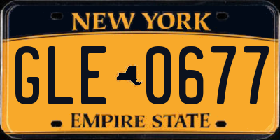 NY license plate GLE0677