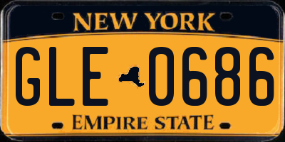 NY license plate GLE0686