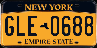 NY license plate GLE0688