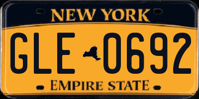 NY license plate GLE0692