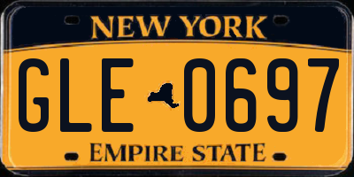 NY license plate GLE0697