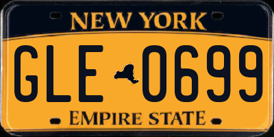 NY license plate GLE0699