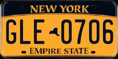 NY license plate GLE0706