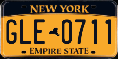 NY license plate GLE0711
