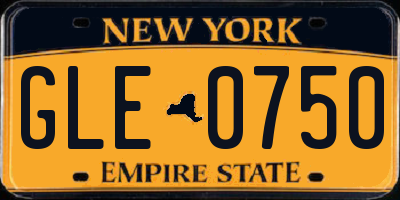 NY license plate GLE0750