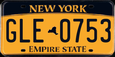 NY license plate GLE0753