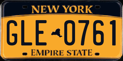 NY license plate GLE0761