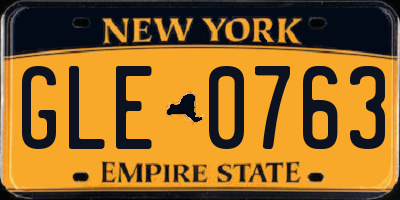 NY license plate GLE0763