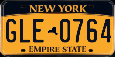 NY license plate GLE0764
