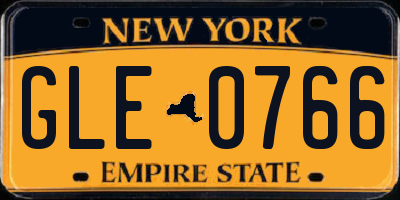 NY license plate GLE0766