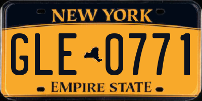 NY license plate GLE0771