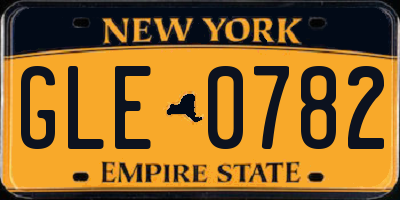NY license plate GLE0782