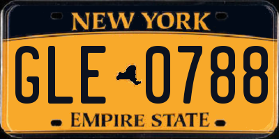 NY license plate GLE0788