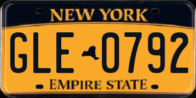 NY license plate GLE0792