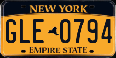 NY license plate GLE0794