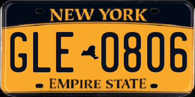 NY license plate GLE0806