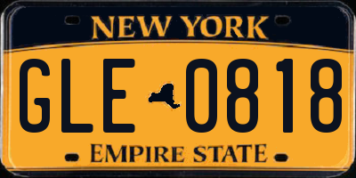 NY license plate GLE0818
