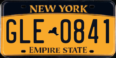 NY license plate GLE0841