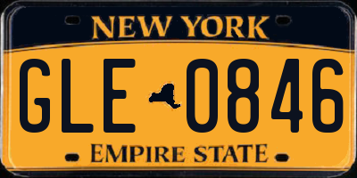 NY license plate GLE0846
