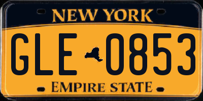 NY license plate GLE0853