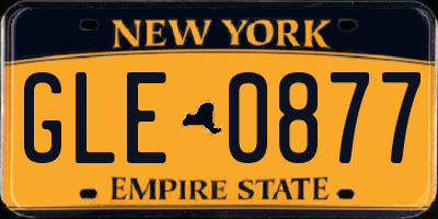NY license plate GLE0877