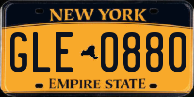 NY license plate GLE0880