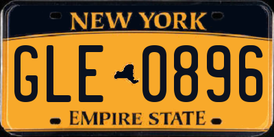 NY license plate GLE0896