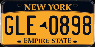 NY license plate GLE0898