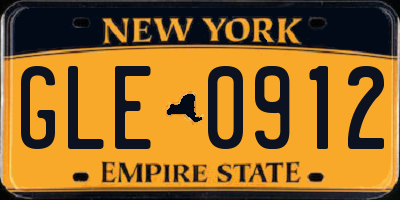 NY license plate GLE0912